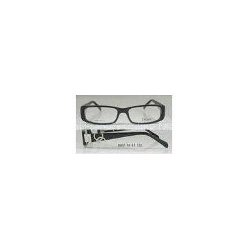 Full Rim Rectangular Brown / Black Acetate Optical Frames For Girls