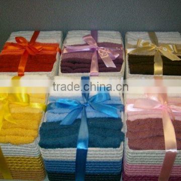 terry towels set in basket