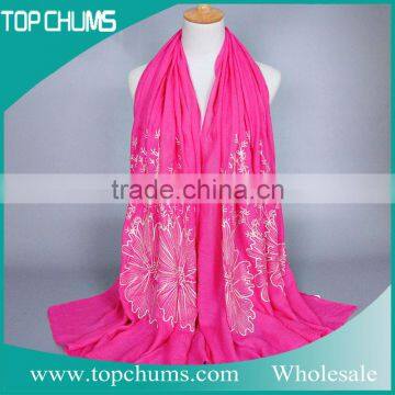 Wholesale Embroidery Floral Women Scarf Pashmina photo-2