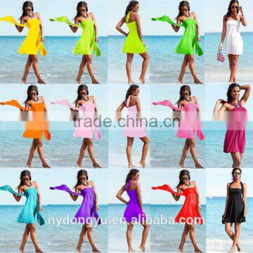 magic wrap beach dress/sh wi fashionable 12 color sexy haltable beach dress