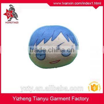 5*5cm custom face design plush keychain with beads keyring