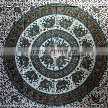 Jaipuri Bandhej Elephant Cotton Mandala Tapestry For USA photo-2