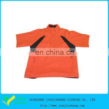 Newest Color Combinations Short Sleeve Orange Color Golf Jackets