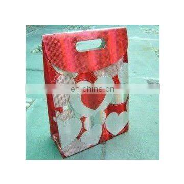 Hot sale paper gift bag with cut out handle for wedding