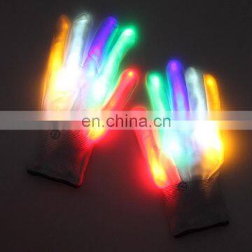 Factory direct sale halloween decorations cool masquerade led flashing finger lighting party gloves MFJ-0038