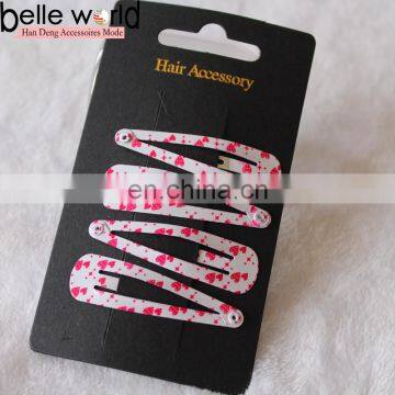 Wholesale customer design metal printed hair clips snap