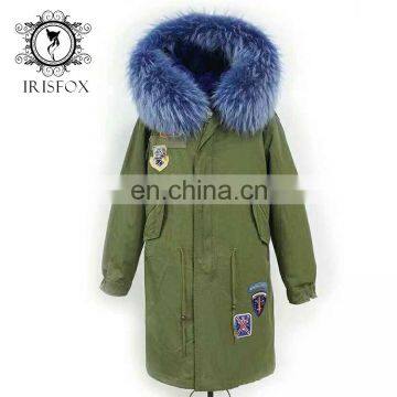 Army Green Winter Jacket Men Warm Casual Parka, Raccoon Fur Coats Big Size photo-5