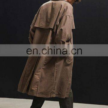 Fashion Winter Style Button Pocket Plain Loose Long Oversized Coat photo-4