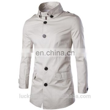 Classical men trench coat / hot sale men beige casual garment/ high quality men outside coat