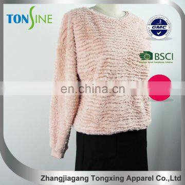Women's Long Sleeve Pink Maomao Pullovers photo-2