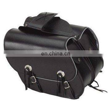 HMB-4039A LEATHER MOTORCYCLE SADDLE BAGS SET REFLECTOR STYLE