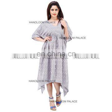 Indian Women Long Kaftan Designer Polyster Maxi Dress Long Nightdress Caftan