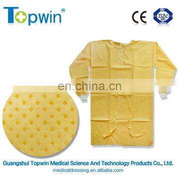 Non-woven Sterile Disposable Surgical Gown(yellow gown)35-60gsm