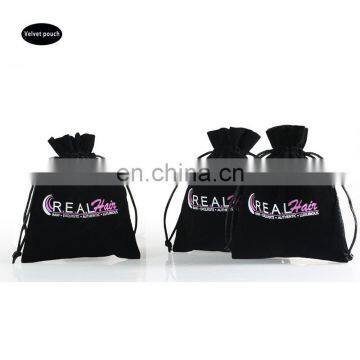 China factory supply black suede drawstring pouch