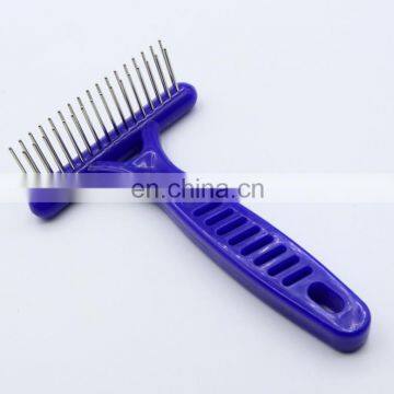 Portable Handle Dog Grooming Brush Double-rowed Teeth Needles Pets Fur Remover Comb photo-7