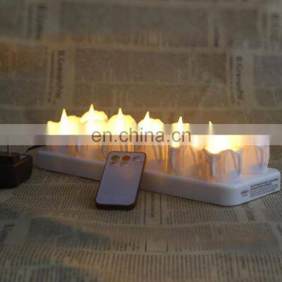 2020 Amazon Hot Seller 6 Packes Electric Flame Design Led Candle Rechargeable With Remote for Holiday Decoration photo-2