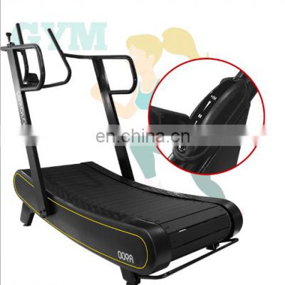 Commercial use curved self-power non-motorized cheap price treadmill spare parts gym equipment walking exercise fitness machine