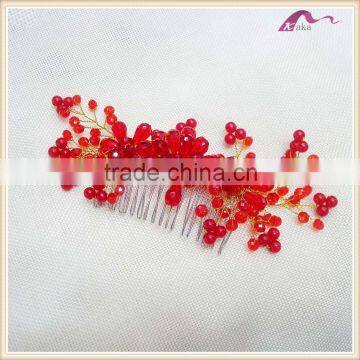 Beaming Red Bridal Wedding Hair Comb Hair Accessories