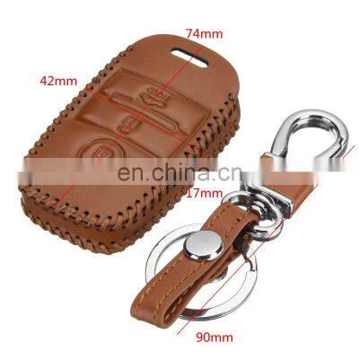 3 Button Leather Car Remote Key Case Cover Protector Holder For Kia KX3 KX5 K3S RIO Ceed Cerato Optima K5 Sportage Sorento photo-2