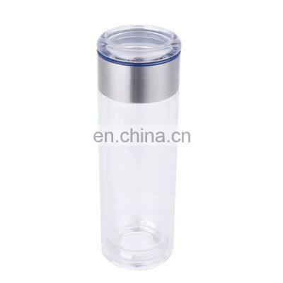 Cheap 500ML double wall insulated glass water bottle with tea infuser for office