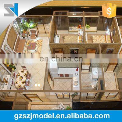 Residential interior layout model with furniture for architect design