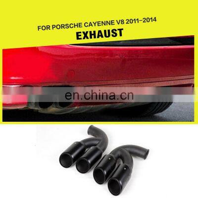 304 Steel Oval V8 Car Muffler Pipes for Porsche Cayenne 958 Turbo GTS Sport 11-14 photo-2