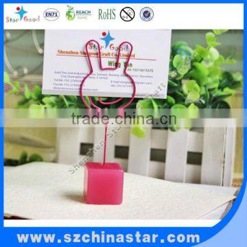 25x25mm cube pink color resin base place card holder animal clip