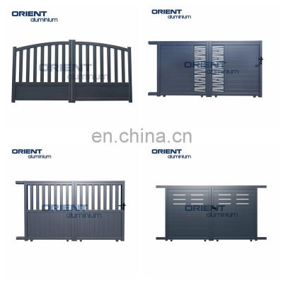 Aluminium sliding gate with frosted panels house aluminum gate designs with factory price