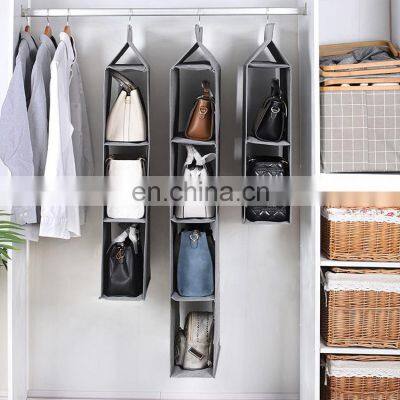 Long Soft Fabric Over Closet Rod Hanging Storage Organizer With Dividers for Clothes, Leggings, Lingerie, T Shirts ,Bag photo-2