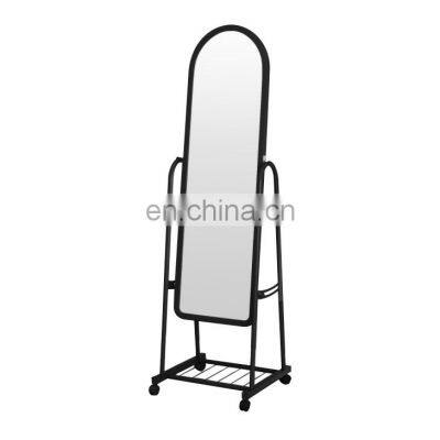 Hot Selling Modern Floor Mirror Standing  with Wheel Household Floor Standing Mirror Fashion Latest Design Standing Mirror