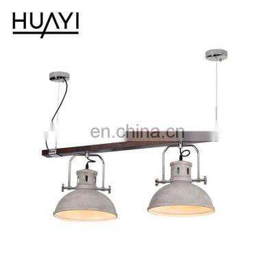 HUAYI Factory Wholesale Vintage Decoration Iron Solid Wood Indoor 5W 10W Living Room Kitchen Hanging LED Pendant Light photo-4