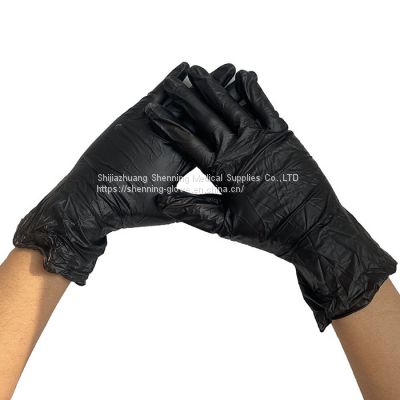 Disposable blue nitrile vinyl synthetic gloves blend gloves