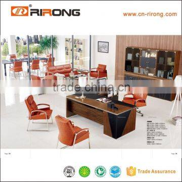 Modern Metal Armrest Design Italy Leather Office Sofa photo-2