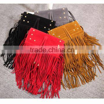 C88894A new fashion lady winter tassel suede shoulder bag woman bags fashion bag