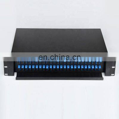 2U 19'' Sliding Type Rackmount Fiber Optic 48 Port Optical Cable SC 48 Core Drawer Type Terminal Box photo-3
