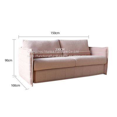 Multifunctional Apartment Sofa Bed Fabric Three-Person Living Room Sofa Art Push-Pull Bed photo-2