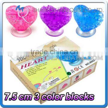 Mini Qute 3D Crystal Puzzle model heart pattern building Adult kids model educational toy gift NO.MQ 023