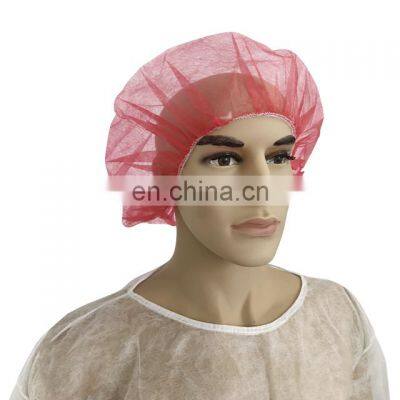 Disposable plastic PE CPE stripe cap mob bouffant protective dust adult hat wholesale