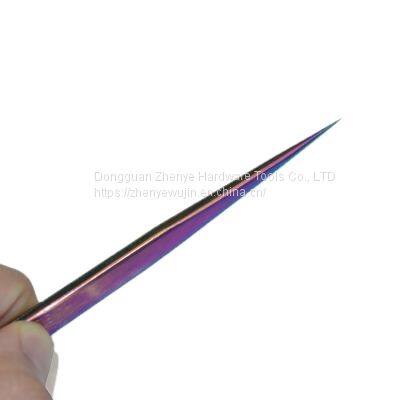 False Eyelash Tweezers Ciliary Artist Grafting Eyelash Clip Color Eyebrow Planting Clip Dolphin Golden Feather Clip Blossom Clip Tool No. 11 Tweezers