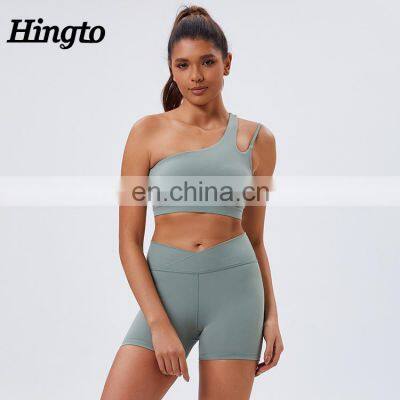 Sport Exercise Gym Wear Yoga Clothes Activewear Sets for Women Sports Bra and Biker Shorts Sets Womens Workout Yoga Shorts Sets photo-2