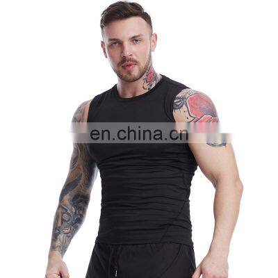 In Stock Custom Logo Sports Fitness Sleeveless Tight Vest Top Gym Workout Running Training Basketball Wear Tank Top For Men