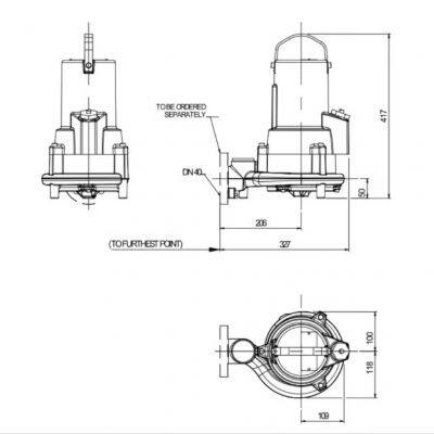 Flygt Sewage Lifting Pump MX3069HT3-254 Flygt 0.75KW Xylem photo-3