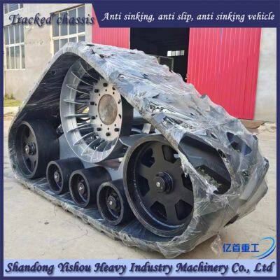 915 rubber track half chain rail harvester installation track chassis