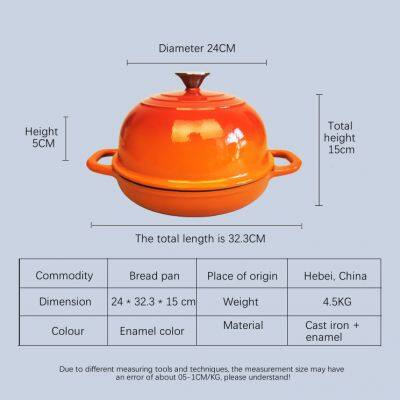 Enameled Cast Iron Dutch Oven for Sourdough Bread Baking 10 Inch Enamel Thick Coated Cookware Set Non Stick for Cooking photo-2