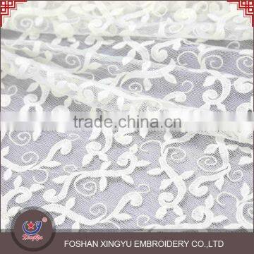 Factory direct supply hot selling embroidered applique lace chiffon fabric with a light texture