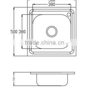 5050# Stainless Steel Kitchen Sink Russian Design photo-2