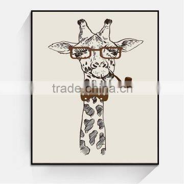 JC Wholesale Home Decoration New Style Fun Giraffe Canvas Art Painting For Living Room ANI-30