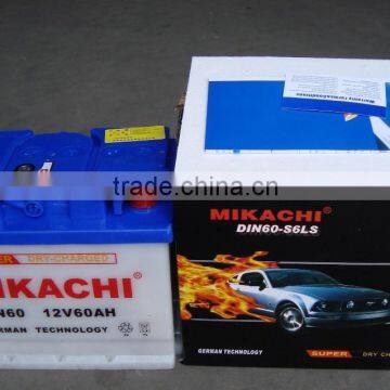 Professional manufacturing high quality lead acid maintenance free car battery 12v60Ah 55D26L