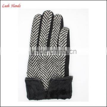 ladies high-quality woolen gloves with polyester