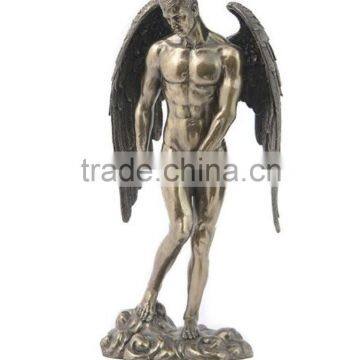 Bronzed Finish Nude Male Angel Statue Sculpture